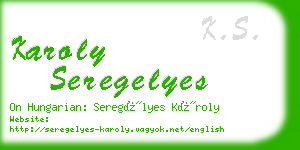 karoly seregelyes business card